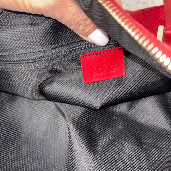 Authentic Gucci Red GG Canvas Boston Bag - Picture 12 of 14